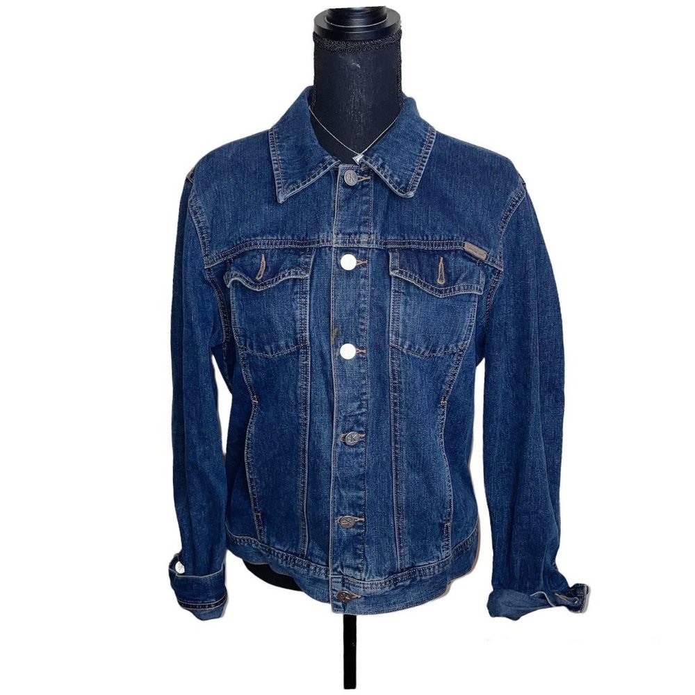 calvin klein dark blue denim jacket - Picture 1 of 8